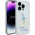 thumbnail image 1 of Étui pour iPhone 14 Pro Max 2022 (6.7 Pouces), Étui de Téléphone Souple en TPU pour iPhone 14 Pro Max, Protection de Caméra Mignonne pour Femmes Filles, Bleu Rose, 1 of 5