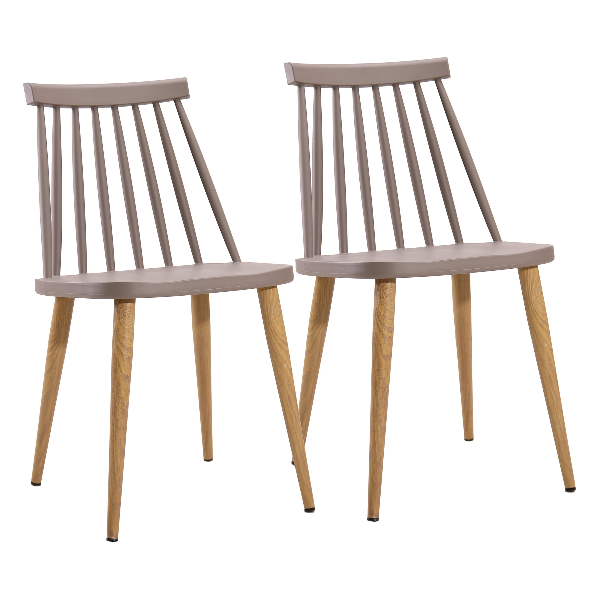 Abble Set of 2 Modern Dining Chairs Indoor Kitchen Chairs -Gray