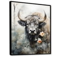 thumbnail image 2 of Designart "Buffalobison Sumi Asian beauty I" Asian Floater Framed Wall Art Living Room, 2 of 7