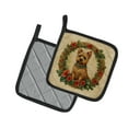 thumbnail image 2 of Norwich Terrier Christmas Flowers Pair of Pot Holders 7.5 in x 7.5 in, 2 of 5