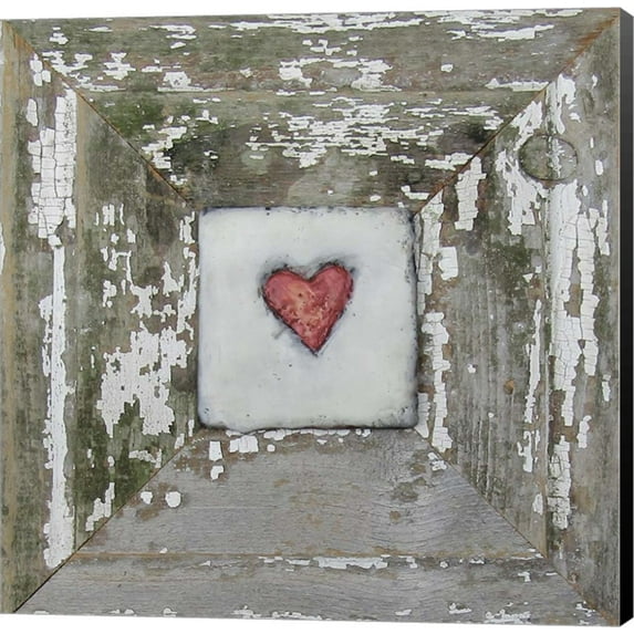 Hearts' Desire Distressed White by LovISart, Canvas Wall Art
