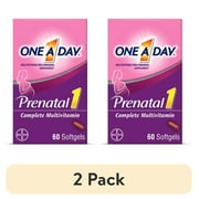 (2 pack) One A Day Women's Prenatal Multivitamin with Folic Acid, DHA and Iron, 60 Ct