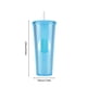 thumbnail image 2 of Vaso de agua con pajita de plástico de 710 ml con tapa para el hogar y el exterior Azul, 2 of 6