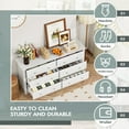 thumbnail image 3 of Furmax 6 Drawer Double Dresser, Wide Wood Chest of Drawers Storage Tower Storage for Living Room Bedroom, White, 3 of 11