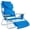 Blue, variant on 3-in-1 Lightweight Lawn Beach Reclining Lounge Chair with Footrest, Foldable Patio Chaise Recliner, Heavy Duty Outside Sunbathing Tanning Seat Stand for Balcony Backyard Porch, Adult Furniture