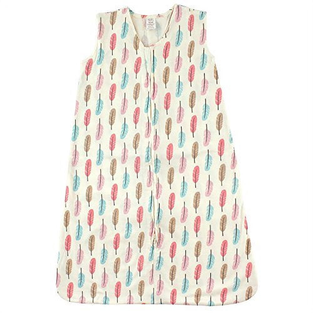 Touched by Nature Baby Girl Organic Cotton Sleeveless Wearable Sleeping Bag, Sack, Blanket, Feathers, 18-24 Months