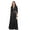Black L, variant on 2 Pcs/Set Women Top Pants Suit Low-cut V Neck Turn-down Collar Pleated Short Shirt High Waist Wide Leg Deep Crotch Trousers Dating Commuting Outfit