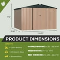 thumbnail image 6 of AECOJOY 10' x 8' Outdoor Storage Shed with Lockable Door Patio Metal Garden Storage Building in Brown for Outside, 6 of 7