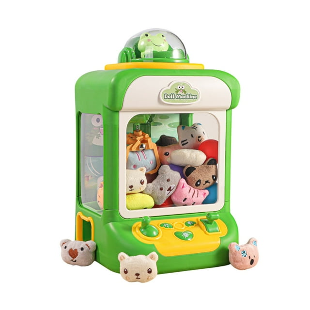 Green Desktop Mini Claw Machine With Rotating Claw, Interactive Game For Skill Development