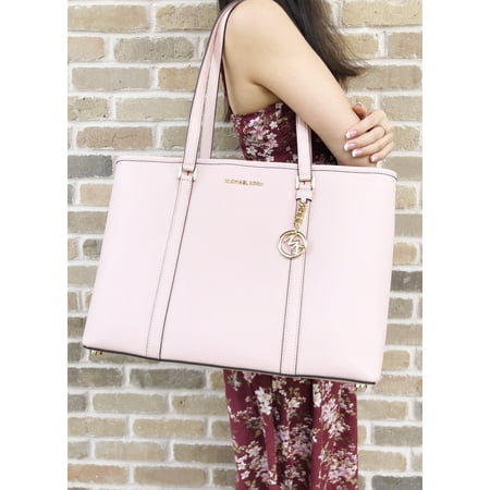 Laptop Bags Totes - Michael Kors Sady Large Multifunctional Top Zip Tote Pastel Pink Laptop Bag