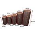 thumbnail image 3 of perfeclan 5Pcs Cylinder Plinth Covers Cylinder Plinth Stand Covers, Elegant Lightweight Cylinder Pedestal Covers for Festivals Birthday Wood Grain, 3 of 9