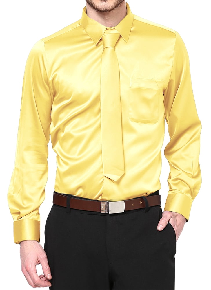 Boys Satin Long Sleeve Dress Shirt 
