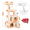 thumbnail image 2 of Multilevel Luxury Cat Tree Tower 50 Inches With 2 Condos, Spacious Perches, Scratching Post, Dangling Balls And Ramp, 2 of 6