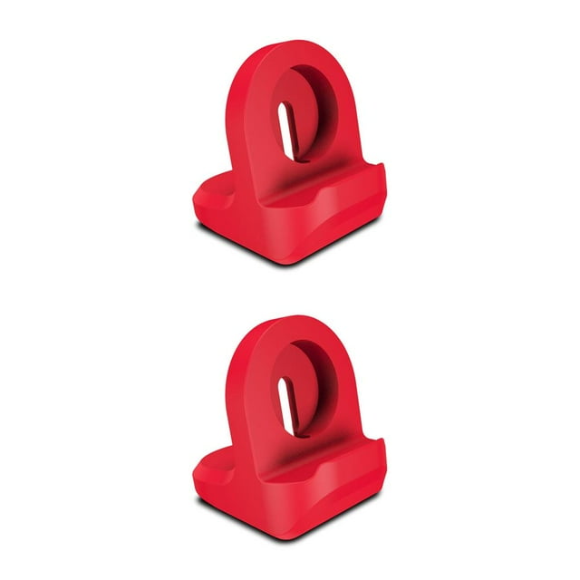 jesticaly Silicone Smartwatch Charging Stand Charger Holder Portable Support Base Home Bedroom Replacement for Watch Red 2Set