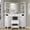White, variant on Corner Vanity Desk with Mirror and Lights, Modern Makeup Vanity with Glass Top, Bluetooth Speaker, 8 Drawers and 6 elves, 3 Color Lighting Modes, Dressing Table with Chair for Bedroom, White