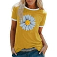 thumbnail image 1 of Pompotops Femmes Mode Décontractée Impression Col Rond en Vrac Manches Courtes T-shirt Top Chemisier Pull, 1 of 4