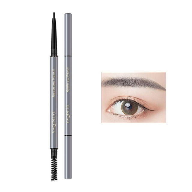 SharkTRUE Crayon à Sourcils Rétractable Pointe Inclinée avec Brosse Double Extrémité Imperméable