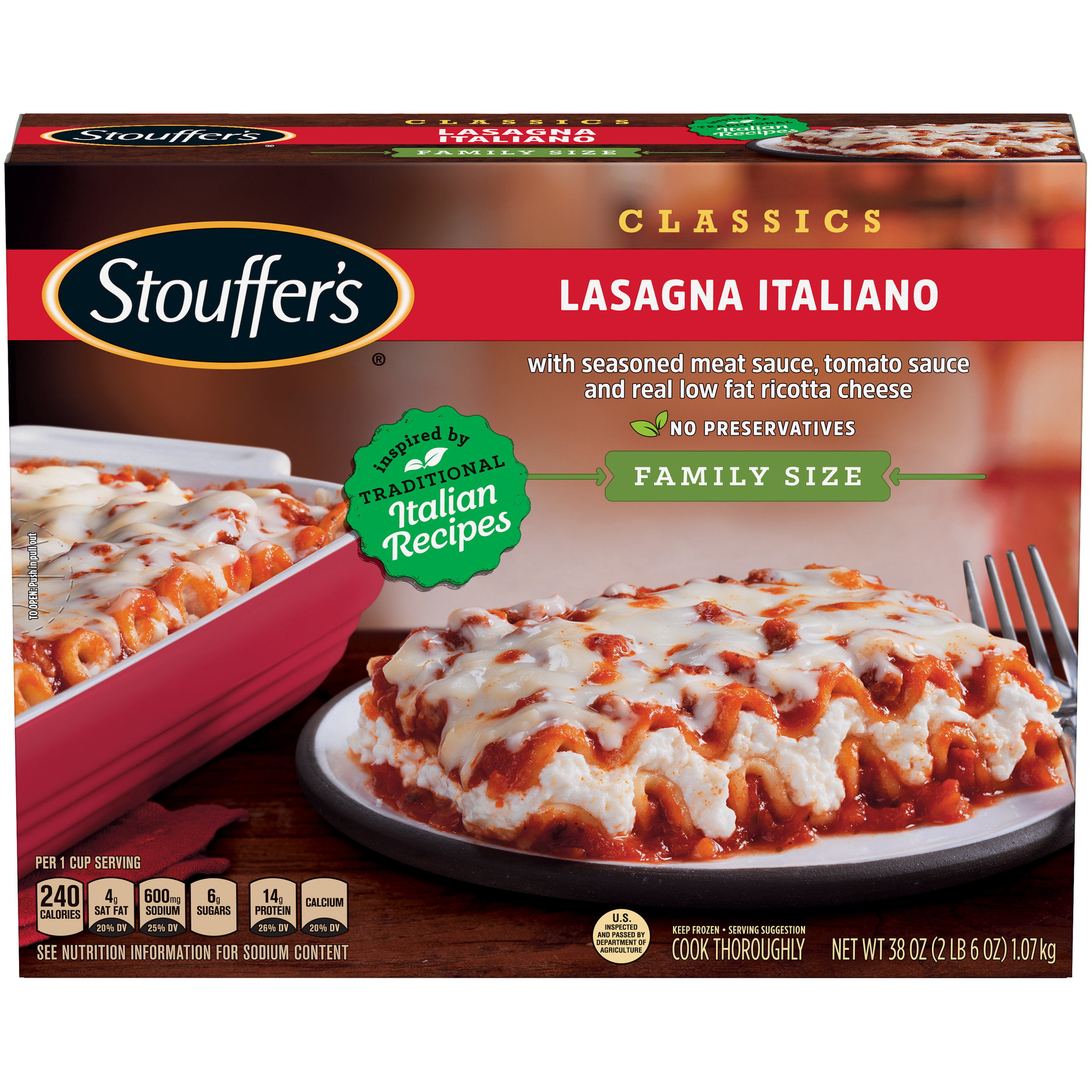 STOUFFER’S CLASSICS Lasagna Italiano, Family Size Frozen Meal - Walmart
