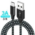 thumbnail image 4 of VERA 2 pcs 3.3 ft Black Data Cable Braided Super Compatibility Flexible Type-C Fast Speed Charger Cord for Type-C/for Android Phone, 4 of 8