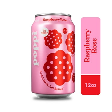 2X - Poppi Raspberry Rose Prebiotic Soda 12 fl oz - Walmart.com
