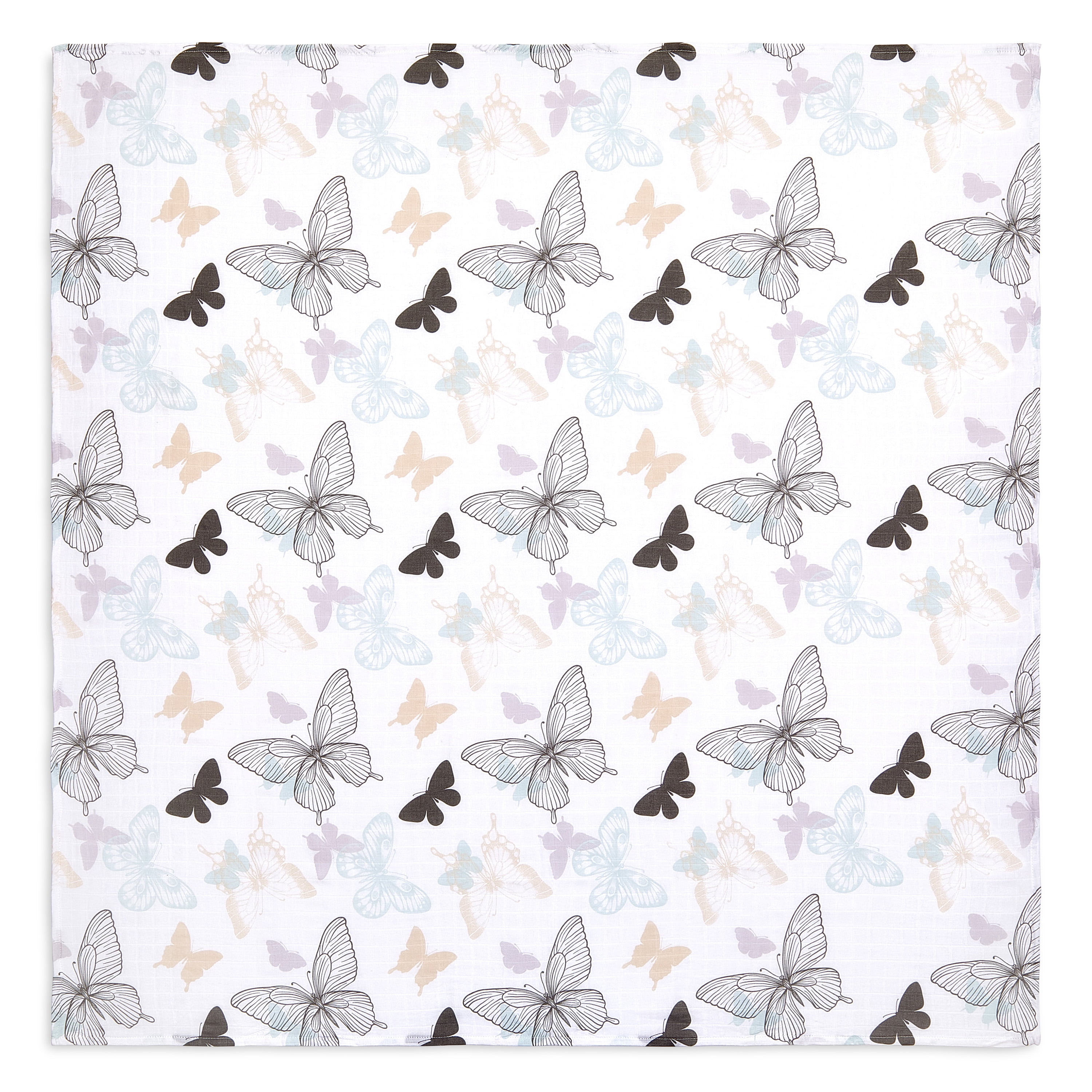 Evolur Secret Garden 3 pc Gift Set - Sherpa Sack Wrap, Muslin Wrap & Velour Blanket, Garden Print