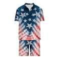 thumbnail image 5 of jsaierl Men's 4th of July Outfits 2 Piece Patriotic Red White and Blue Graphic Tees Regular Fit Round Neck Top and Plus Size Drawstring Shorts Sets Track Suits, 5 of 5