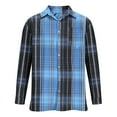 thumbnail image 4 of KeShDi Flannel Shirt Men Plaid Printed Top Casual Men's Shirt Top Men's Long Sleeved Lapel Top/shirt Multicolor M, 4 of 4