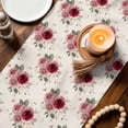 thumbnail image 3 of Pink Spring Floral Table Runner 72 Inches, Farmhouse Flowers Modern Art Bed Runner Dresser Scarves Tabletop for Indoor Outdoor Parties/Ceremony/Banquet, 18" x 72", 3 of 8