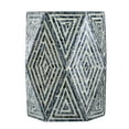 thumbnail image 3 of CC Home Furnishings Hexagon Pedestal Capiz Inlay Accent Stool - 18" - Black and White, 3 of 9