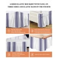 thumbnail image 6 of Navy Blue Striped Wrap Around Bed Skirts for Queen Bed 18" Drop,Bed Skirt with Adjustable Elastic Belt Dust Ruffle Bed Valance for Bedroom Modern White Striped Abstract Art Aesthetics Bed Frame Cover, 6 of 7