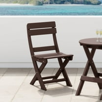 WestinTrends Malibu HDPE Outdoor Patio Modern Folding Dining Chair, Dark Brown