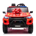 thumbnail image 4 of 24 Volt Ride on Toys w/ Remote, 2 Seater Kids Electric Cars for Girl Boy, 4 Wheeler Fire Truck Vehicle, Music, Red, 4 of 8