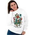 thumbnail image 4 of Wild and Free Bald Eagle Rose Tattoo Unisex Plus Fleece Graphic Sweatshirt Brisco Brands 3X, 4 of 5
