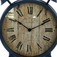 thumbnail image 3 of Antique Clock Design Metal Wall Decor with Spade Needles, Blue- Saltoro Sherpi, 3 of 5
