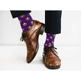 thumbnail image 6 of Men's Fleur de Lis Patterned Premium Cotton Dress Casual Crew Socks - Classic French Fleur-de-Lis Style for Men-Mardi Gras Theme, 6 of 6
