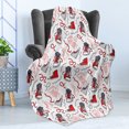 thumbnail image 4 of Modern Soft Flannel Fleece Blanket, Sport Shoes Sneakers Hobby Casual Fashion Teenage Old School Illustration, Cozy Plush for Indoor and Outdoor Use, 70" x 90", Vermilion White Grey, by Ambesonne, 4 of 5