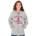 thumbnail image 3 of Cupcakes Good Idea Food Sweet Dessert Zip Hoodie Sweatshirt Women Brisco Brands S, 3 of 6