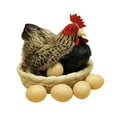 thumbnail image 1 of Simulación de modelo de gallina adorno modelo de simulación de pollo simulación realista gallina 6 huevos, 1 of 9