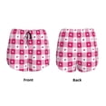 thumbnail image 6 of Uemuo Plaid Heart Pattern Women's Athletic Shorts High Waisted Running Shorts with Liner Pockets Gym Elastic Workout Shorts-, 6 of 9