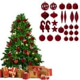 thumbnail image 5 of 28 Pcs White Velvet Christmas Ornaments Set, Flocked Shatterproof Decorative Hanging Balls and Assorted Shapes, Elegant Holiday Baubles for Christmas Tree, Party and Home Decorations, 5 of 8