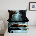 thumbnail image 5 of Manfei Grizzly Bear King Size Comforter Sets, Farmhouse Country Wildlife Comforters King Size, Dark Blue, Black Reversible, 3pcs, 1 Comforter and 2 Pillowcases, 5 of 7