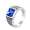 Silver Navy Blue, variant on Men's Stainless Steel Stone Ring Jewelry Silver Size 10