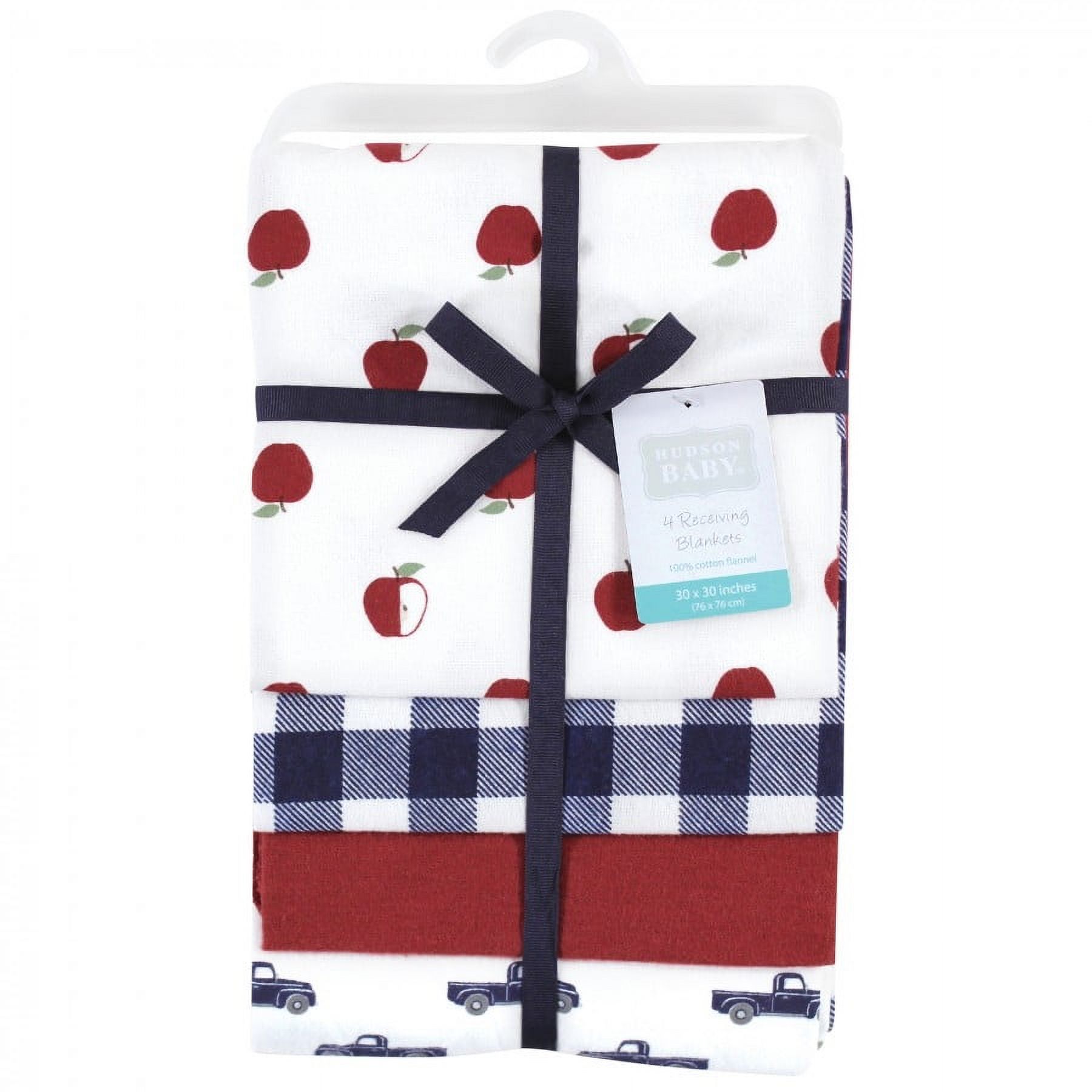 Hudson Baby Unisex Baby Cotton Poly Flannel Receiving Blankets, Apple Orchard, One Size