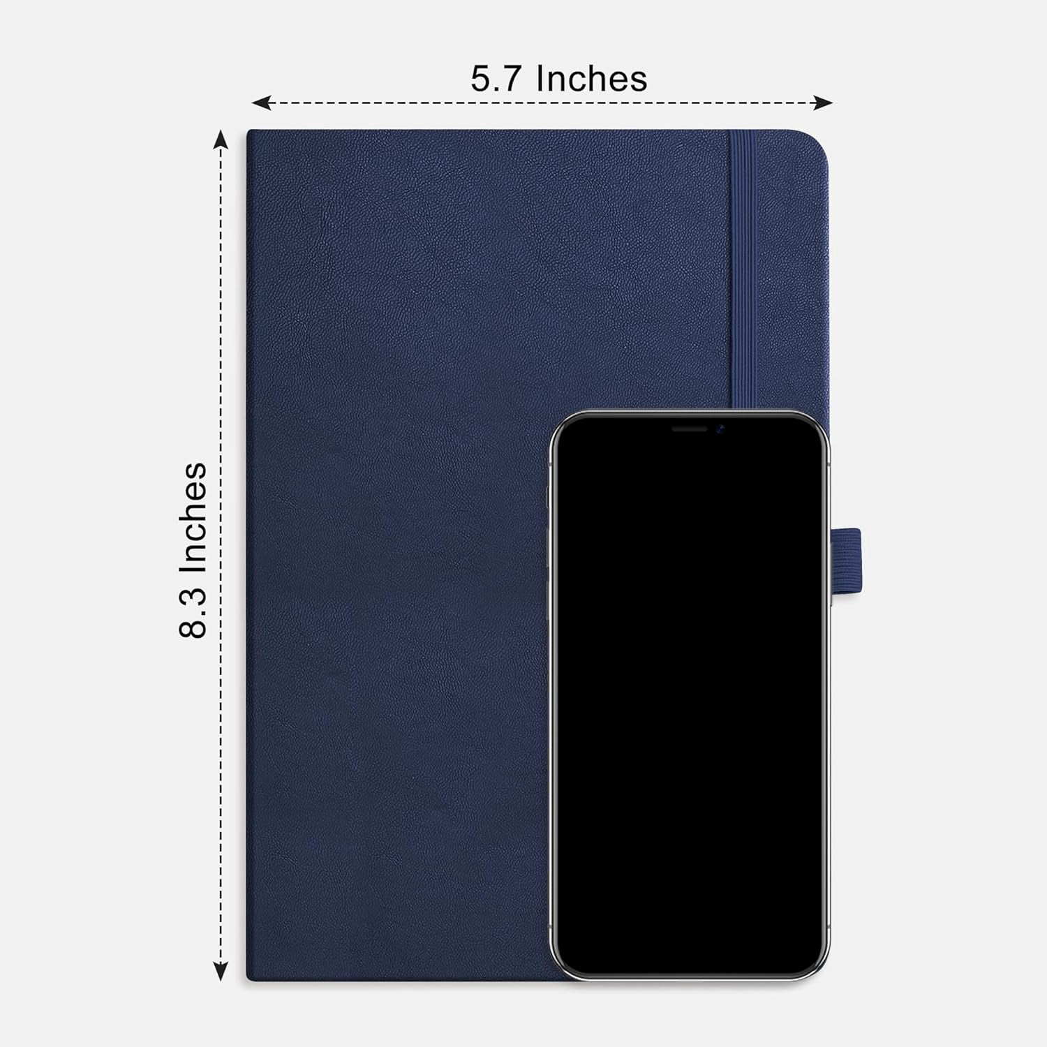 Graph Grid Paper Notebook, 2-Pack, 192 Pages per Pack, A5 Medium Size (5.7'' x 8.3''), Leather Hardcover, 100 GSM Thick Paper, for School, Students, Math, Engineering (Black & Navy Blue)
