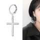 thumbnail image 4 of Moda Moda Más Nuevo 1 Par de Pendientes de Aro de Acero Inoxidable con Colgante de Cruz y Borla Larga Unisex para Hombres y Mujeres Joyería Gótica Punk Mejores Regalos, Estilo 3, 4 of 5