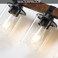 thumbnail image 5 of Jopath 35" Rustic 5-Light Vanity Light, Industrial Bathroom Wall Sconce with Glass Shades and Wood Accent, Modern Farmhouse Lighting Fixture for Bathroom, Bedroom, or Hallway(No Bulbs), 5 of 8