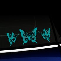 Butterfly Trio - Vinyl Decal - Choose Color - [TURQUOISE]