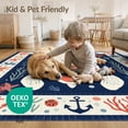 thumbnail image 4 of ODIKA 4'x6' Washable Area Rug Pet Friendly, Non-Shedding Theme Nautical Door Turtle Coral Reef Mosaic Border Wave Scatter for Bedroom, Reading Nook, 4 of 7