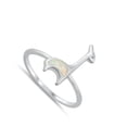thumbnail image 4 of CHOOSE YOUR COLOR Giraffe Ring White Simulated Opal .925 Sterling Silver Band CZ Female Size 8, 4 of 4