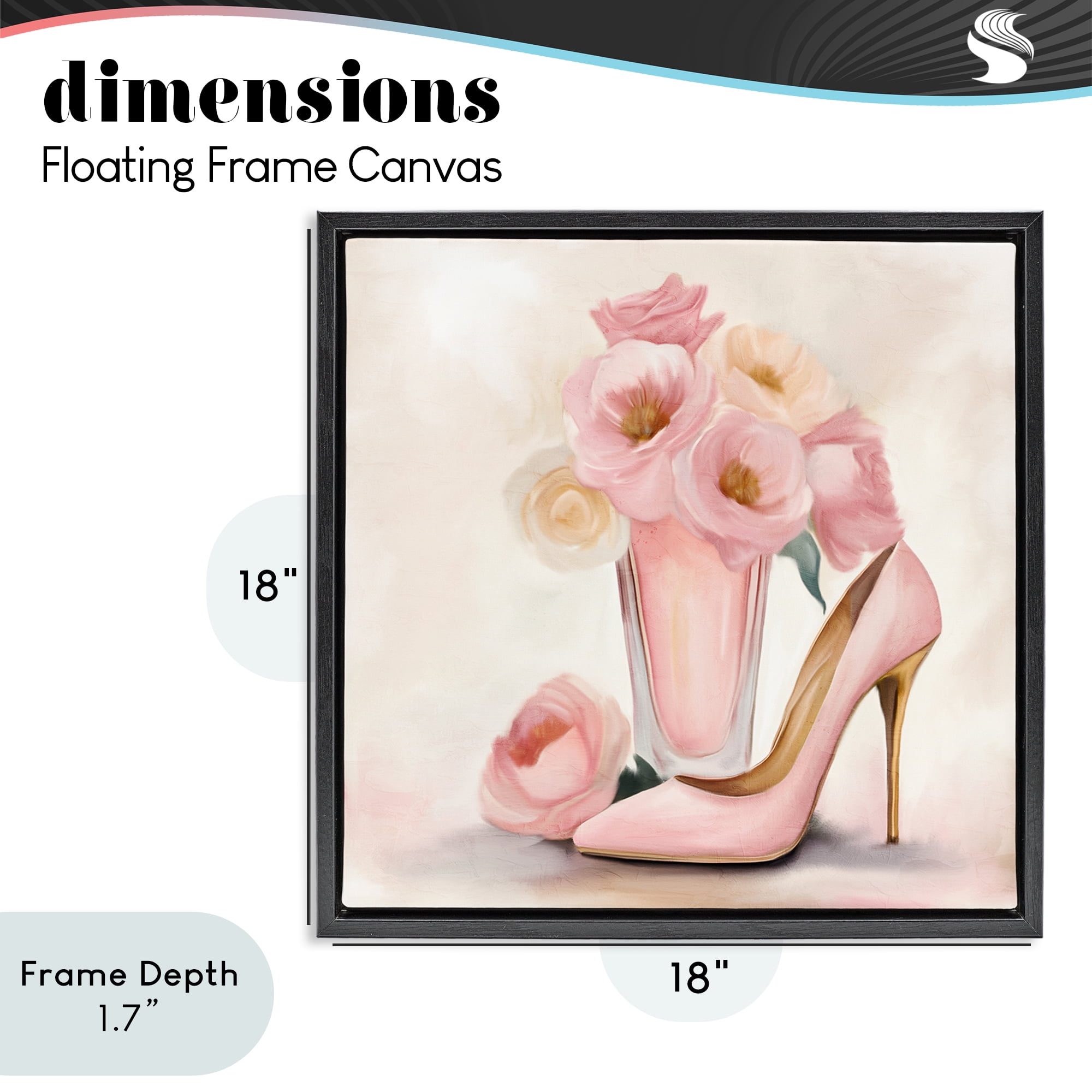 Stupell Industries Pink Beauty Bouquet Black Framed Floater Canvas Wall Art, design by Kim Allen
